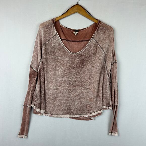 Free People Tops - We the Free People Macchiato Scoop Neck Top Blouse Long Sleeve Women's Size XS